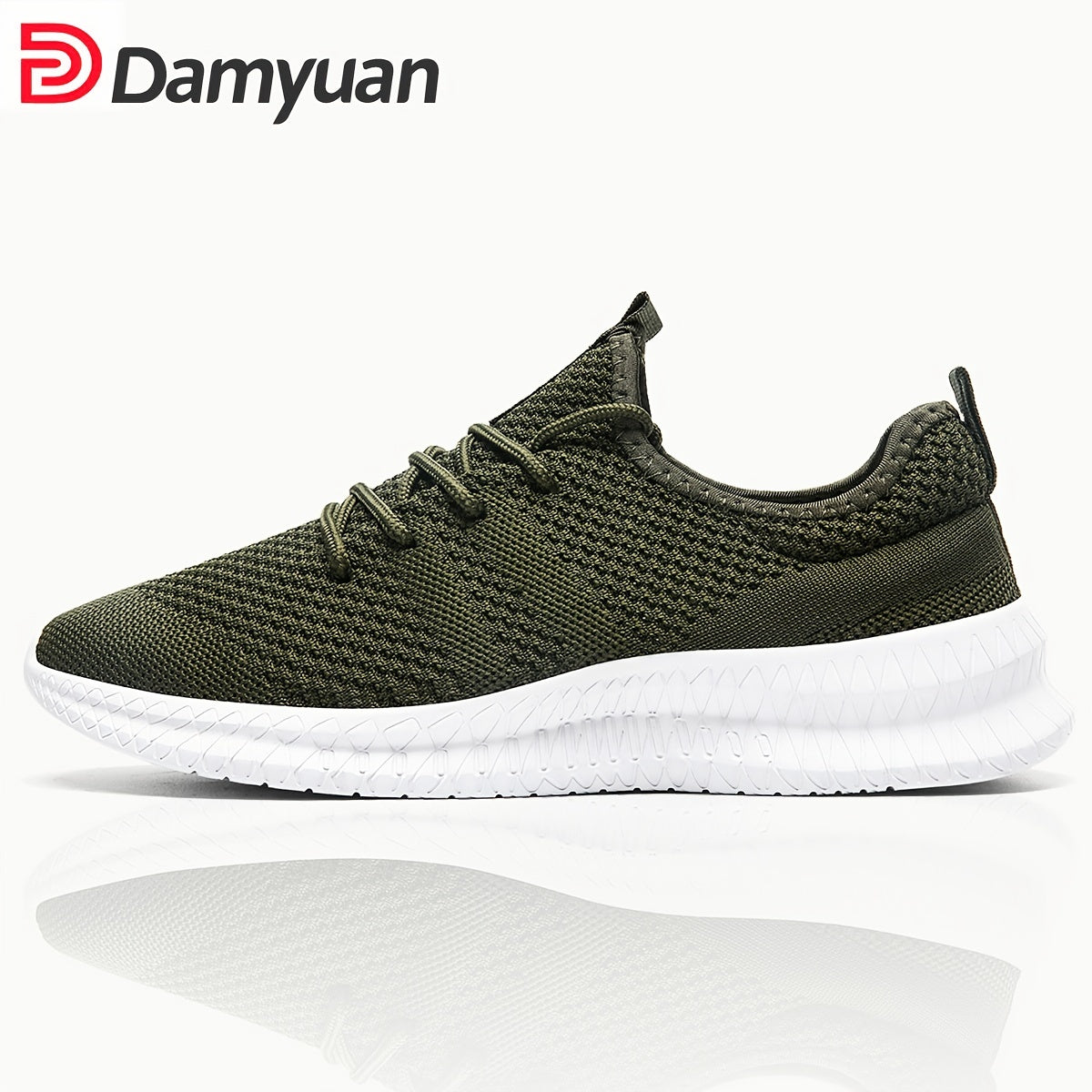 Men's Casual Solid Color Breathable Mesh Shoes - Anti-Skid Lace-Up Walking Sneakers