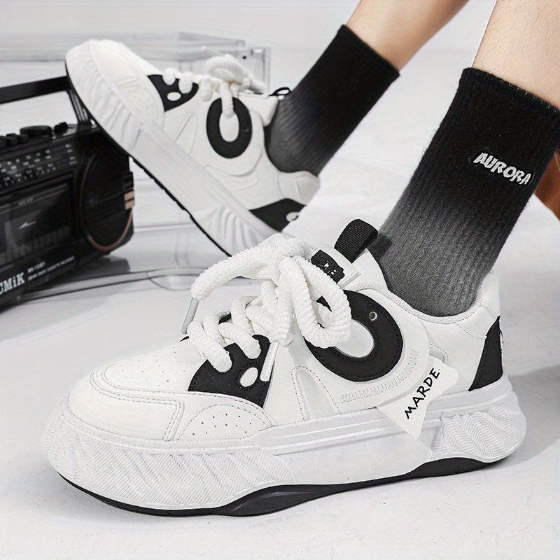 Men's Trendy Skate Shoes - Wear-Resistant Non-Slip Lace-Up Versatile Shoes for Outdoor Casual