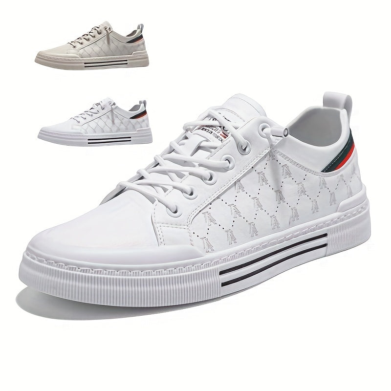 Men's Trendy Solid Skate Shoes - Comfy Non-Slip Casual Sneakers for Outdoor Activities